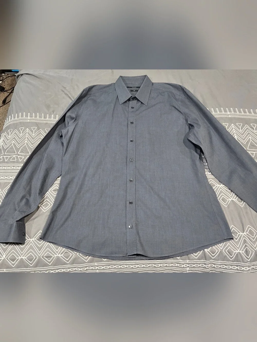 Gucci Men's Slate Grey Button Down Longsleeve Shirt Size Small